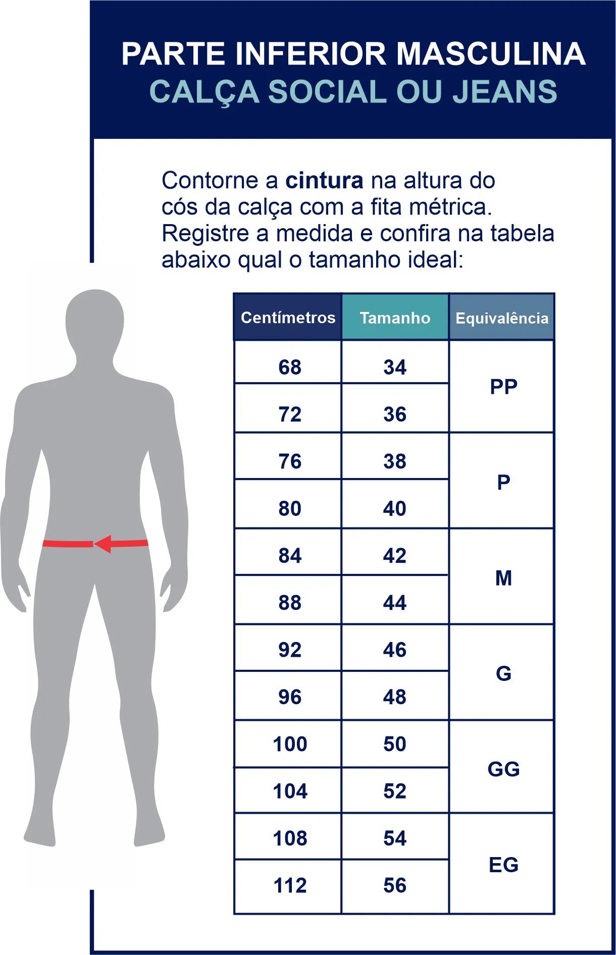 Calça Reta Masculina em Sarja - Kit 4 Unidades